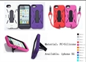 FS09329  Dual Layer Defender Kick Stand Impact Hard Case Cover Black for iPhone 5 