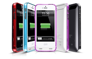 Picture of Extended Battery Case For Apple iPhone 5 5s MFI approved (Made for iPhone) Lightning (8 pin) Compatible Double Added Battery Life (2400mAh) Screen Protector Included