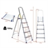 Picture of Aluminum 5-Step Folding Stepladder 98CM Height, 4 Non-slip Feet, Maximum Load 150KG for Home