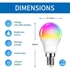 Picture of 6W WIFI E14 Smart WLAN LED Lamp, G45 RGB Bulb Replaces 40W, Smart LED Bulb, Controllable via Tuya Smart Life APP, Pack