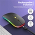 LED Wireless Mouse, Rechargeable Slim Silent Mouse 2.4G Portable Mobile Optical Office Mouse の画像