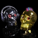 Picture of Firstsing Halloween Fashion Mini Skull Flash Light Portable Bluetooth Audio Wireless Speaker Headset Holder