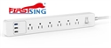 Picture of Firstsing 15A Quick Charger 3.0 Power Strip with 6 Outlet and 3 USB Ports Travel Adapter Switch Power