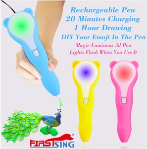 Picture of Firstsing Wireless 3D Pen Scribble Pen  3D Printer Doodle Drawing Pen Birthday Gift  for Kids USB 3D Pencil