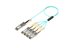 Image de 100G QSFP28 to 4x25G QSFP28 AOC 1m 2m 10m 20m 850nm Multi mode Active Optical Cable 100G QSFP28 to 4x25G SFP28 AOC