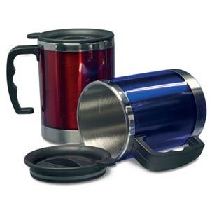 STAINLESS STEEL INNER PLASTIC OUTER MUG