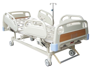 Picture of 4 Section Guardrail 2 Cranks Manual Hospital Beds 10-Part Steel Bedboards