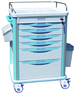 Image de Removable ABS Medicine Medical Trolleys With 1 Storage Box   4 Pieces Casters