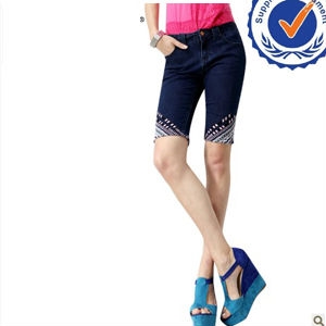 2013 new arrival fashion design 100 cotton fashion lady capri jeans LJ035 の画像