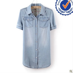2013 new arrival fashion design jeans lady blouses LW002 の画像