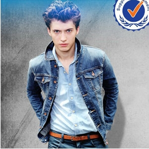 Изображение 2013 new arrival fashion design 100 cotton fashion men jeans coat WM001