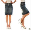 middle long jeans skirts LS007 の画像