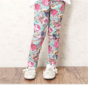 flower printed child jeans trousers CT006