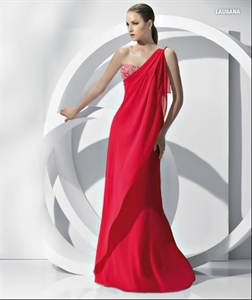 Image de LE10 2012 Hot Sale Custom Made One Shoulder Arabic beaded Evening DressLE10
