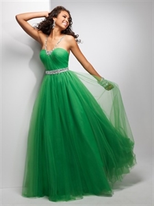 Image de P1656 2012 Latest Custom Made Backless green pleated Wedding Evening Party GownP1656