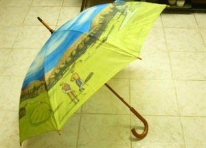 Image de wooden 23inch straight umbrella with full printing